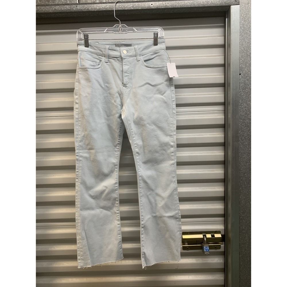 NWT Mavi Anika Mid-Rise Crop Flare Women Baby Blue Jeans Raw Hem 27x27